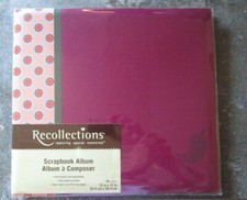 Recollections PURPLE FLOWERS Scrapbook Album- w/Bird-Top loading White Pgs NEW