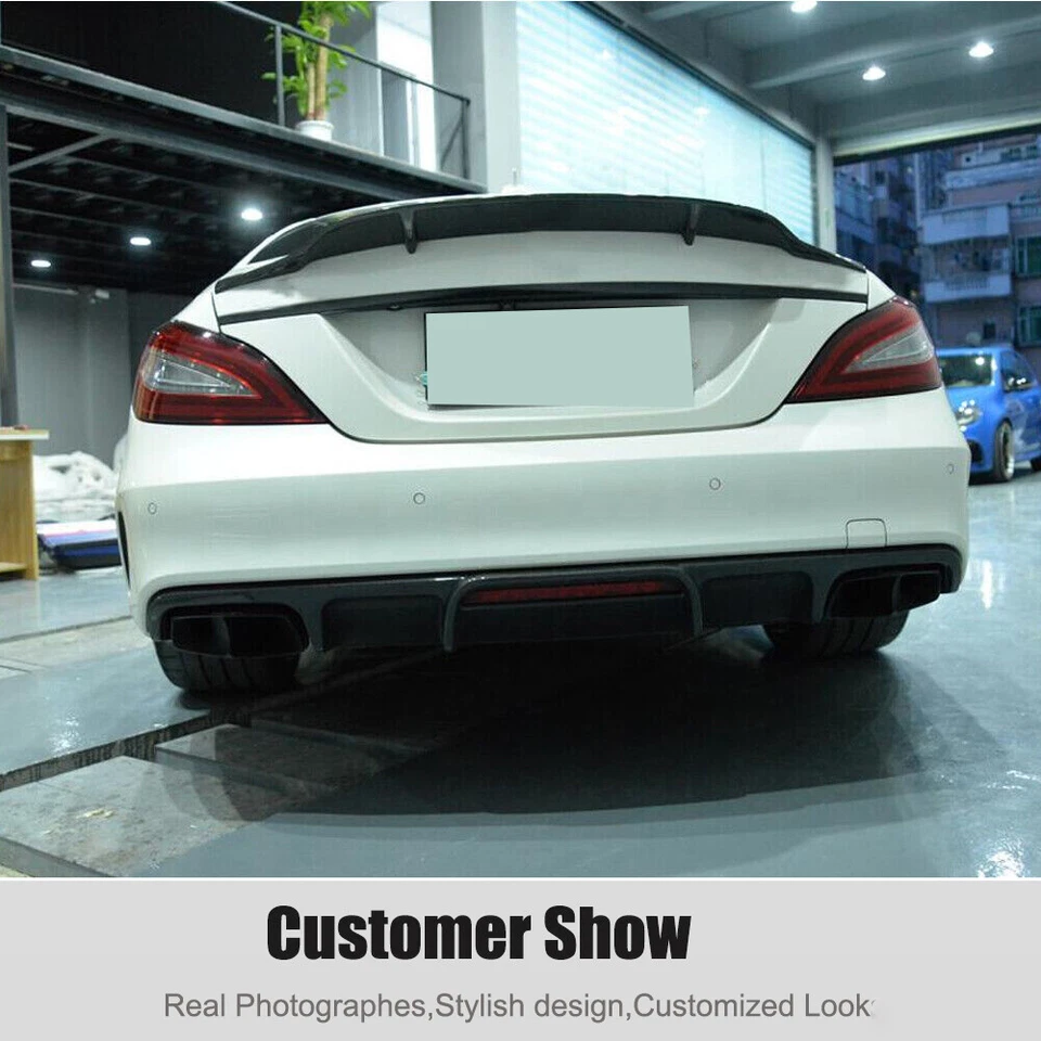 Labio difusor de parachoques trasero de carbono real para Benz W218 CLS550 CLS63 2015-2017 Foto 2 de 4