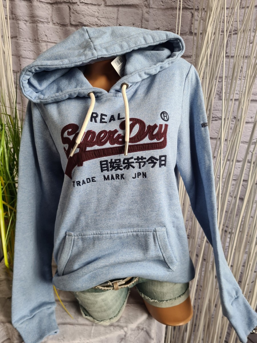 Superdry Vintage Superdry Hoodie Damen Hellblau Superdry Pullover  Sweatpullover Hoodie Blau Mit Kapuze (3 112) NEU