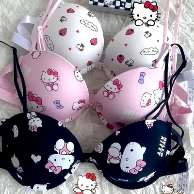 K Sanrio Hello Kitty Sexy BH-Set Push-up Dessous Mädchen Unterwäsche Kawaii