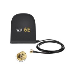 WiFi 6E Tri-Band Antenna Black MIMO Dual RP-SMA for Enhanced Signal Reception