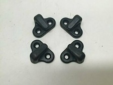 MARINE BOAT CANOE KAYAK 4 PCS BLACK POM DOUBLE HOLE LASHING HOOK 0.15" HOLE SIZE