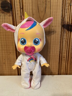 IMC TOYS Cry Babies Rainbow Unicorn Outfit With Pink Pacifier. READ g6
