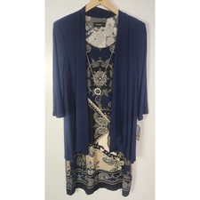 R  M Richards Women's Sz.14 Navy  Ivory Dress Set NWT