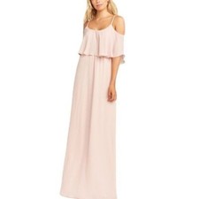 Show Me Your Mumu Caitlin Ruffle Maxi Dress Dusty Blush Crisp