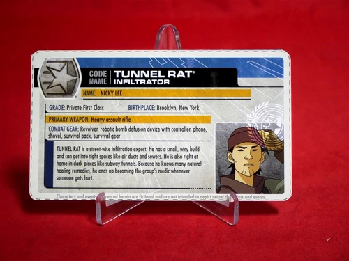 GI Joe Renegades FILE CARD Tunnel Rat v12 2011 Original Filecard Accessory