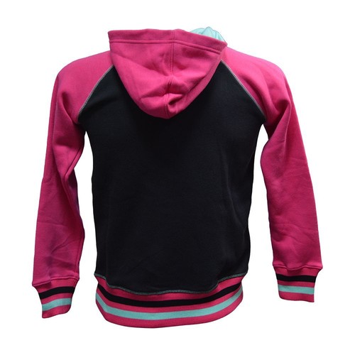 Nike Jordan Girls Fleece Hoodie Cosy warm 1-2 Zip Hoodie with hood Pink Black - Picture 2 of 2