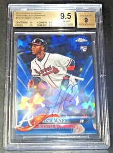 2018 TOPPS CHROME SAPPHIRE AUTOGRAPH OZZIE ALBIES AUTO BGS 9.5 (10/9.5/10/9.5)