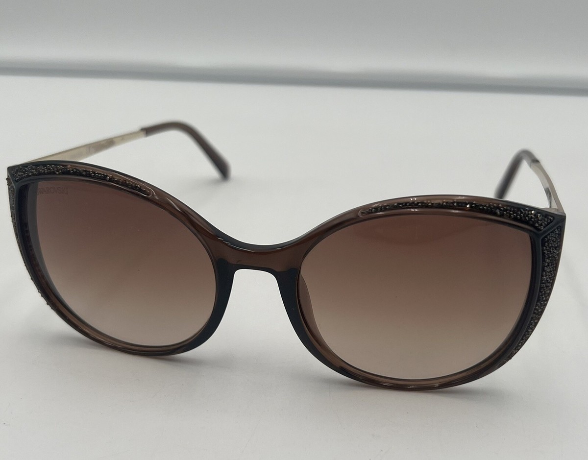 Swarovski Sunglasses SK 168 45F Brown Glitter Round Cat 