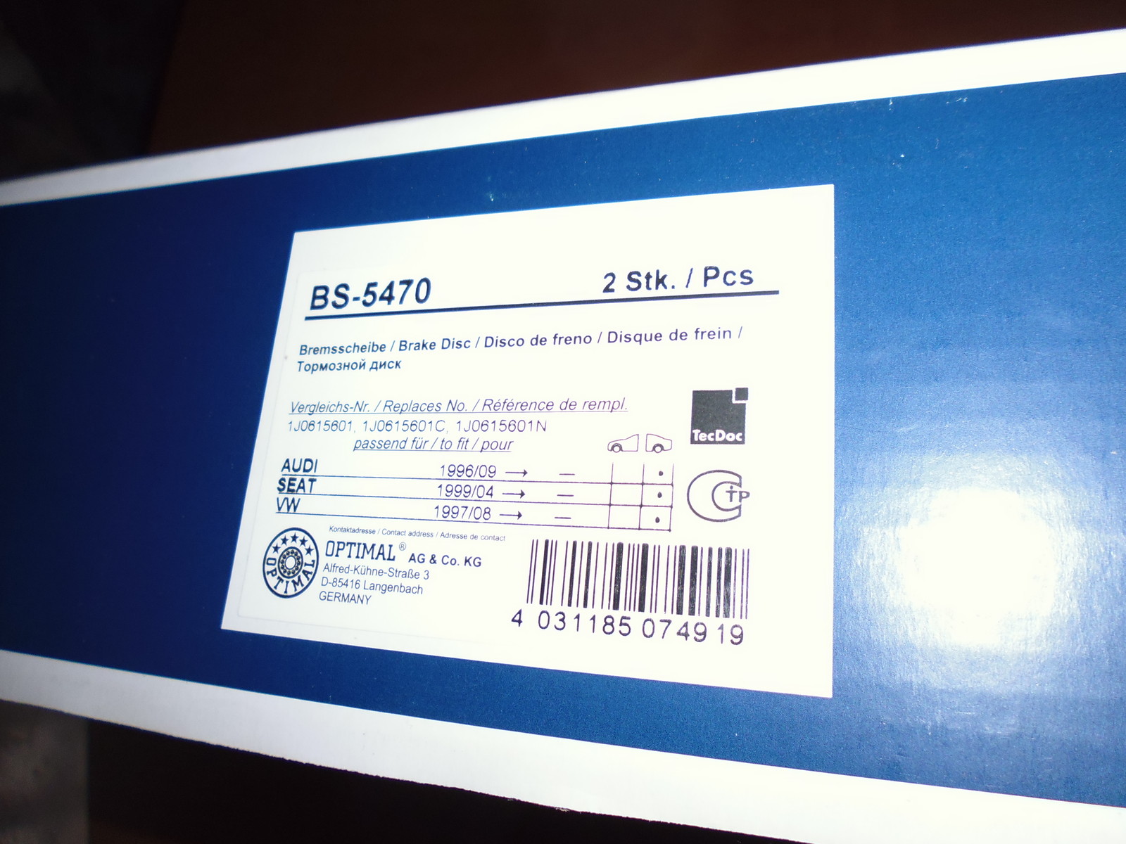 2 disques de frein arrière pour Seat Toledo LDPA44