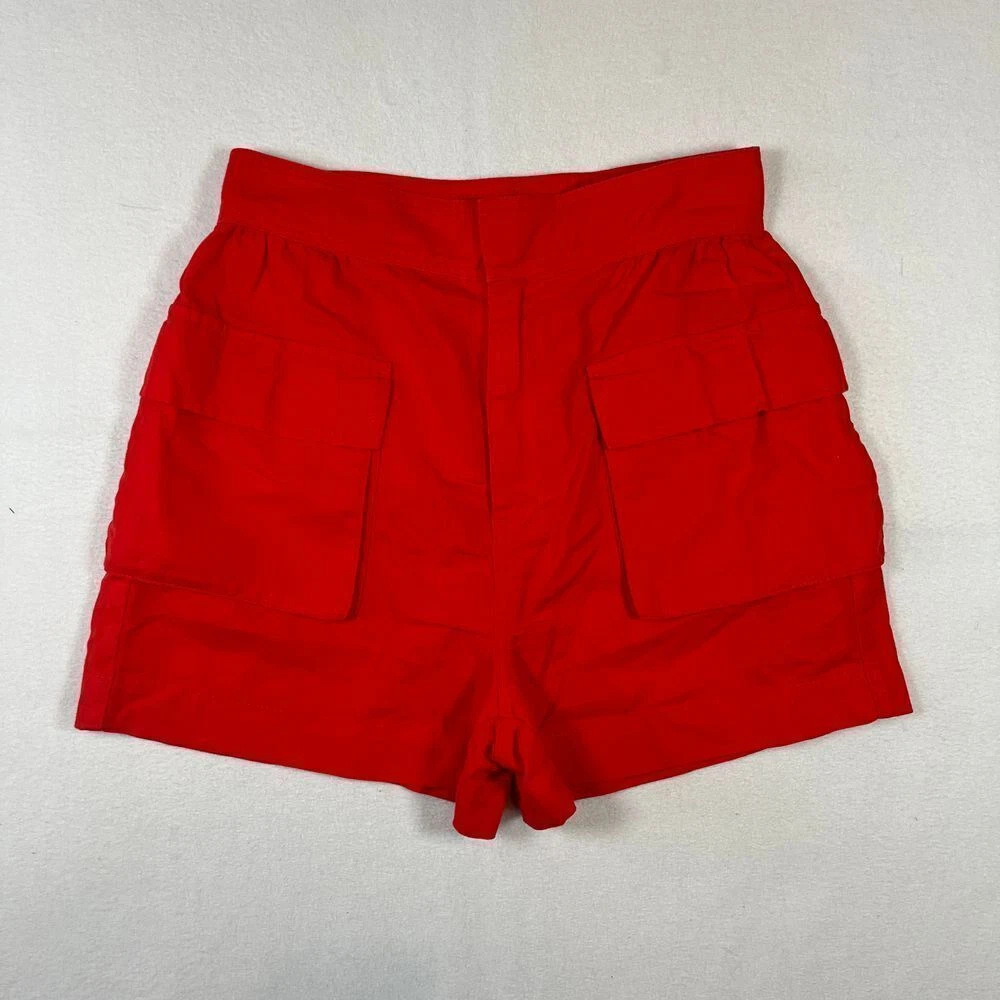 Joie Women's Linen Blend Beachy Cargo Shorts High Rise Sz 6 Red