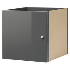 Ikea Kallax 33x33cm Regal Einsatz Mit Tur Grau 703 342 22 Gunstig Kaufen Ebay