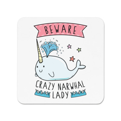 Gift Base Sottobicchiere Quadrato 9x9 Cm - Design Umoristico 'Pinguino Pazzo Lady'