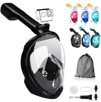 Schwimmmaske Vollgesicht Antibeschlag Schnorcheln Tauchen Maske Schutzbrille für GoPro