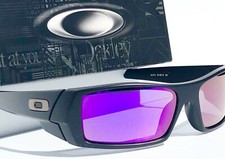NEW OAKLEY GASCAN Matte BLACK POLARIZED Galaxy Purple Violet Sunglass 9014