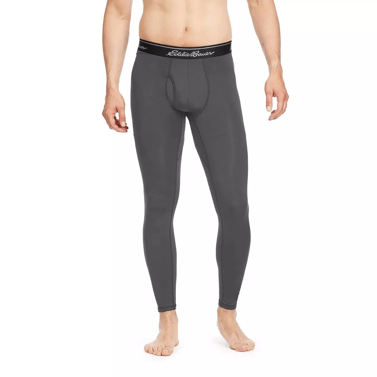 Eddie Bauer Men's Grey Midweight Base Layer Tights Pants Size Medium