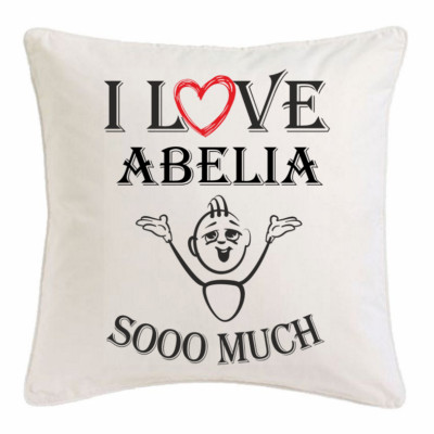 I Love Abelia KISSENBEZUG 40X40cm Ich Liebe Abelia Weiss 100018