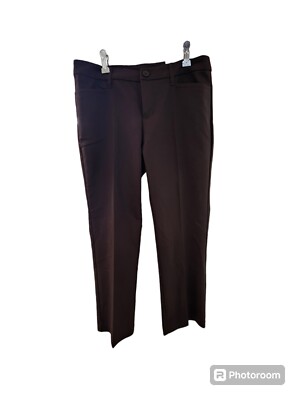 Christopher & Banks Shaped Fit Mid Rise Trouser Brown Size 4 Petite 