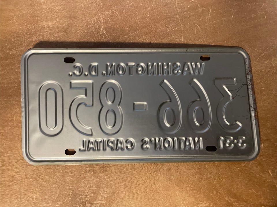 1968 Washington DC License Plate # 366-850 | eBay