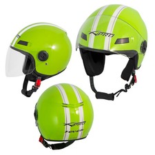 Casco Jet Scooter Moto Quad Omologato ECE 22-06 Visiera Verde Sonicmoto