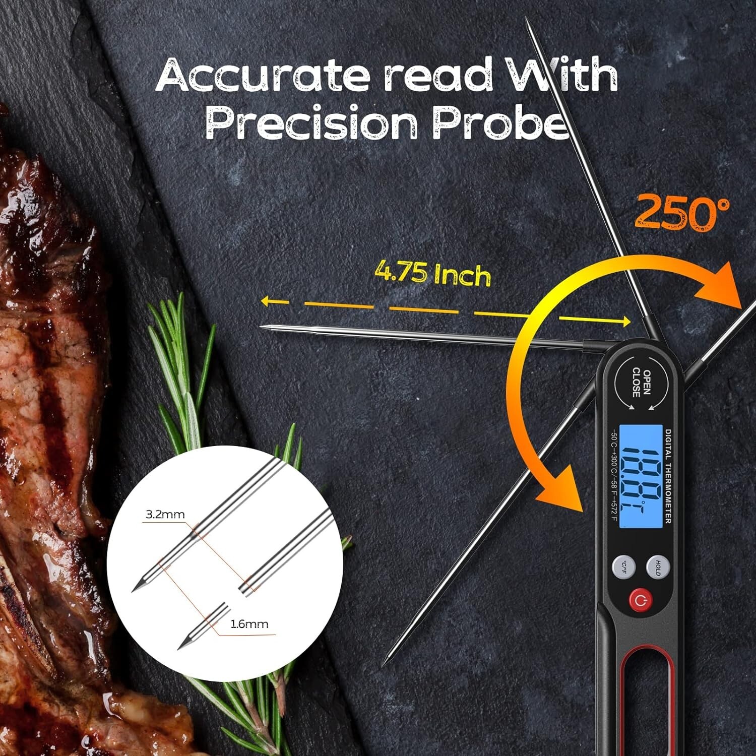 Digital Meat Thermometers for Air Fryers Cooking, Food Thermometer