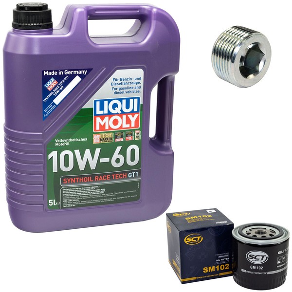 MotoröL Set 10W-60 5 Liter + ÖLfilter + Schraube FüR Alfa Romeo 155 164 2.0 167-image
