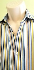 Thomas Dean Mens Shirt 15" 34/35 Stripes Multi color