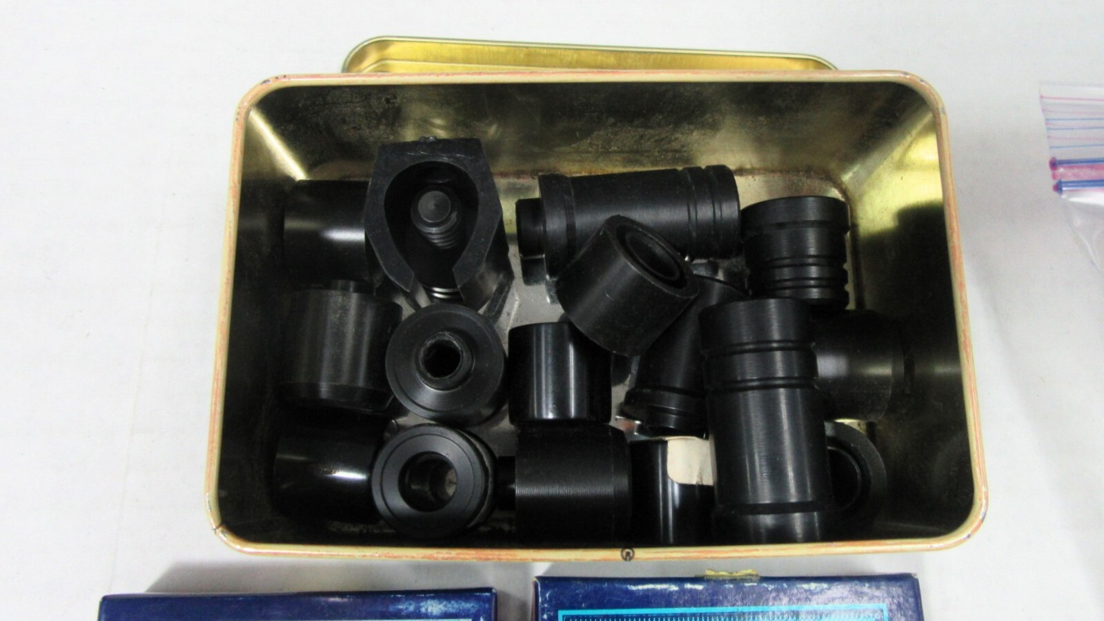 HUGE LOT OF VINTAGE CUE STICK PARTS FROM POOL STICK MAKER ESTATE NO