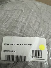 NWT Restoration Hardware RH Crinkled Linen Cotton KING Duvet Cover Mist Gray