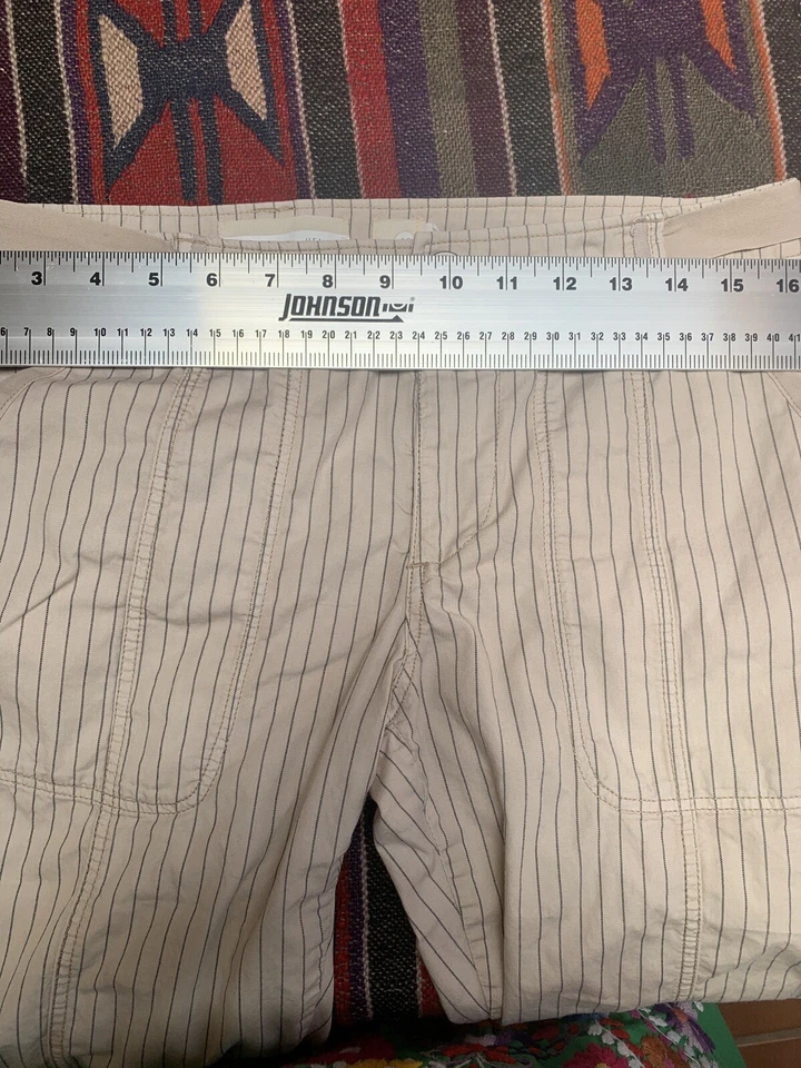 Pantalones Anthropologie HEI HEI Mujer Beachwalk Talla 28 Crema Rayas Informales Foto 4 de 4