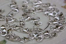 1 Stk  Verbinder Verschlüsse 925Silber Schließe Karabiner 12mm Verschluss 2Ringe