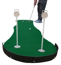 XL Golf Putting Green - 10.5ft x 3ft - Mat w/ Backstop + Real Flags - *Returned*