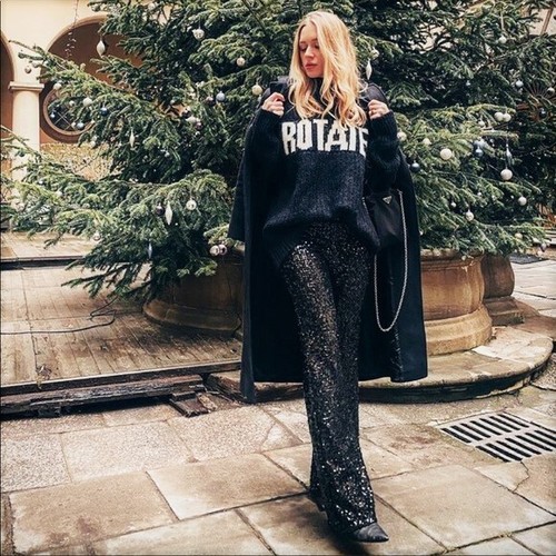 ZARA WOMAN BLACK HIGH WAIST FLARED SEQUINNED LEGGINGS PANTS SIZE M - Picture 3 of 12