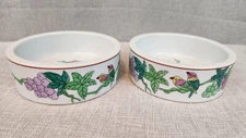 USED Pair (2) Williams Sonoma Guangzhou China Asian Decorative 5"Round Dish Bowl