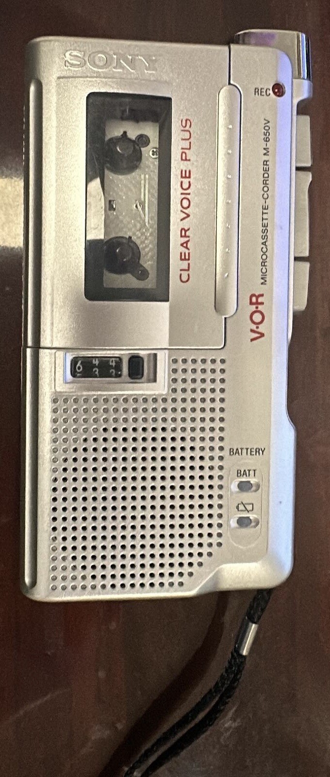 Sony M650V VOR MicrocassetteCorder Clear Voice Plus Handheld Recorder