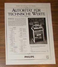 Seltene Werbung vintage PHILIPS 180er HiFi Anlage - Autorität #2 1980