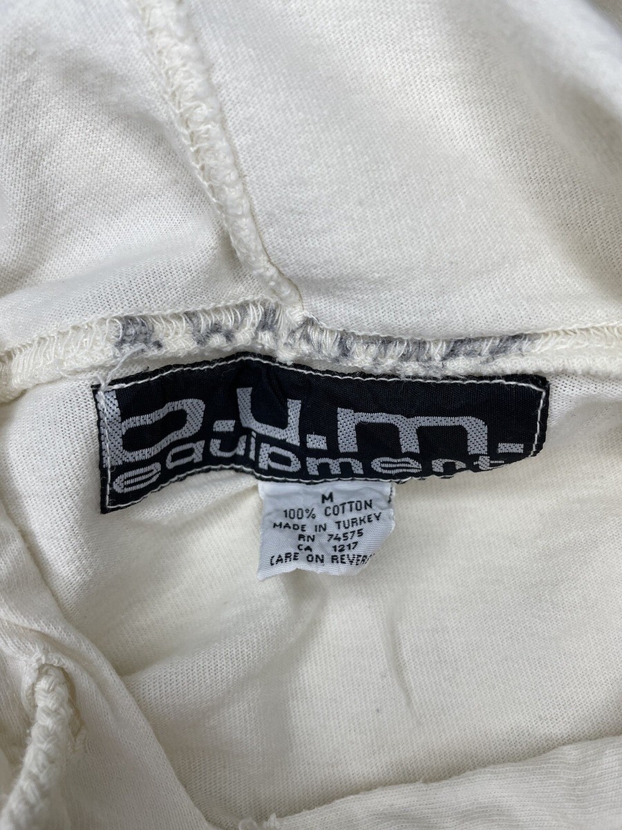 Vtg 90s Bum Equipment Hoodie M Basic International Ivory Active