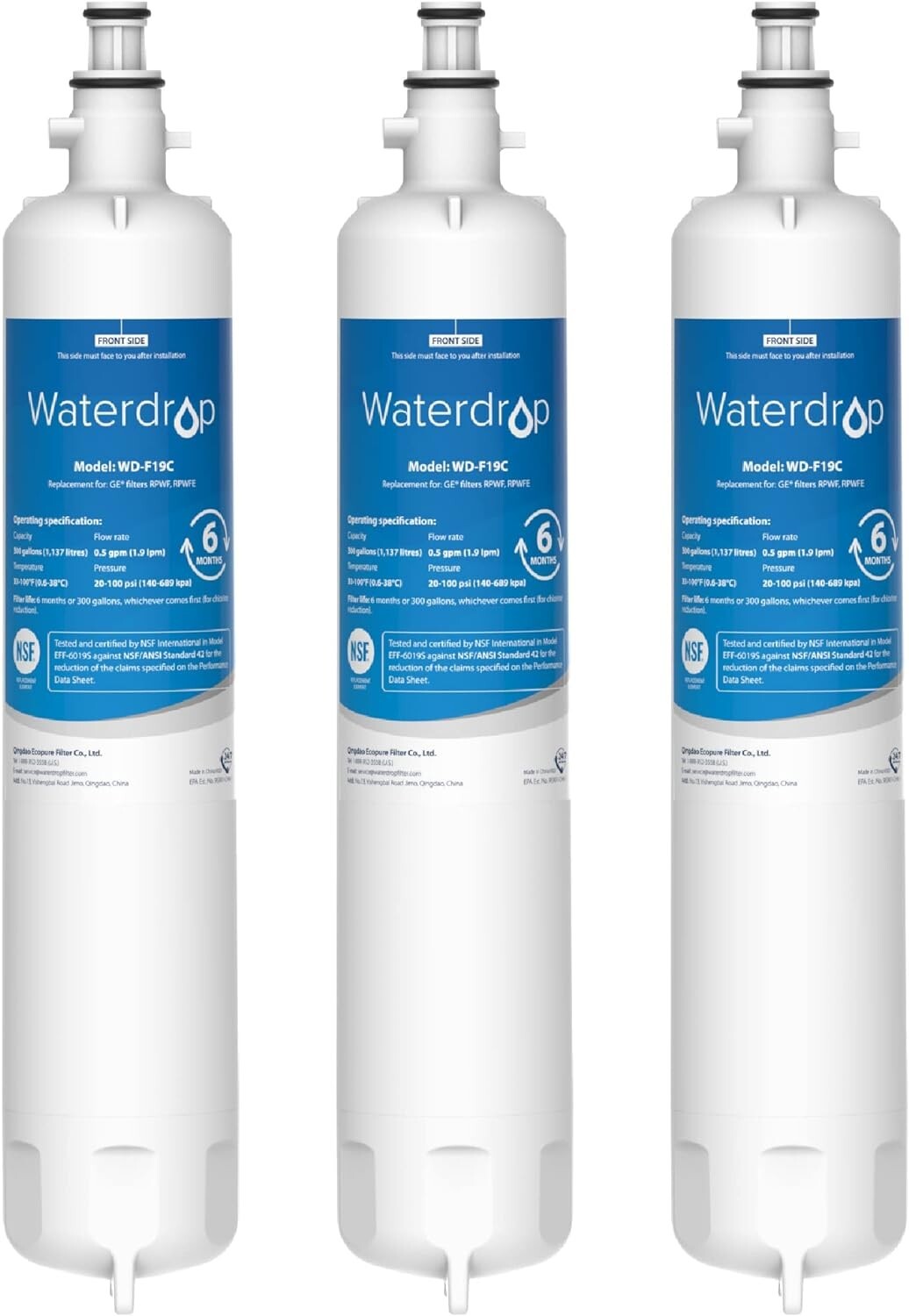 Waterdrop Refrigerator Water Filter, Replacement for GE&reg; RP