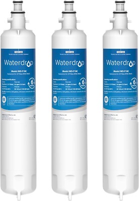 Waterdrop Refrigerator Water Filter, Replacement for GE  RPWFE  (With Chip), 3