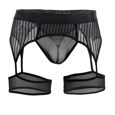 Underwear: CandyMan 99403 Stripes Gaterbelt Thongs