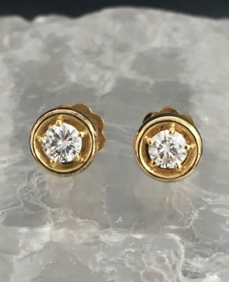 Wertvolle Ohrstecker in 750er Gelbgold mit 2 Brillanten von 0,60 cts