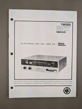 Nikko AM/FM Multiplex Stereo Tuner Model Fam 1200 General Information D-801