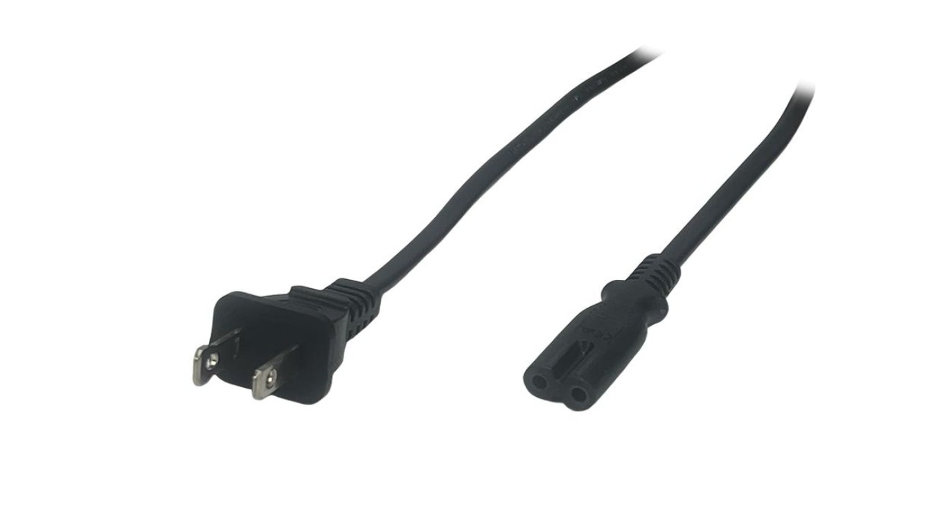 USA Power Cord IEC C7 10A-POSAC-C7-10A/US18 Black 1.8m