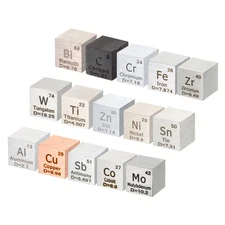 15 x Element Cube 10mm High Density Unique Metal Cube Periodic Table of Element