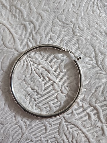 Vintage Signed 925 JCM Silver Hoop Earrings 4.7 Grams 2" - Picture 4 of 4