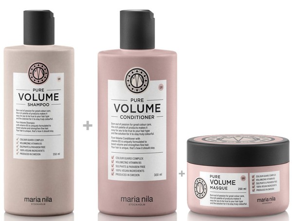 Maria Nila Pure Volume Set - Shampoo 350 Ml + Conditioner 300 Ml + Mask 250Ml-image
