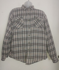 Wrangler Mens Flannel Shirt Large Buttons Shacket Quilted Lined Outdoor Plaid