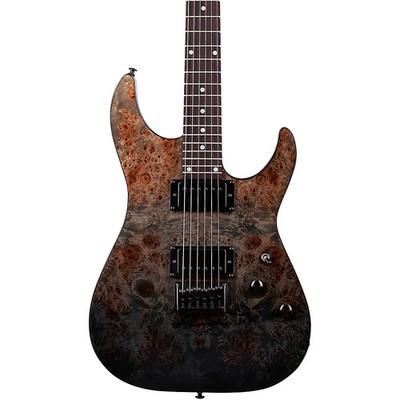 Schecter Guitar Research C1 Standard Electric Guitar Black Fade Burst Burl