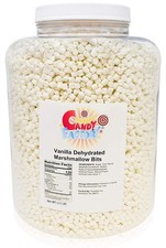 Vanilla Mini Marshmallows 2.5 Pound Jar Dehydrated Fun Topping For Hot Cocoa