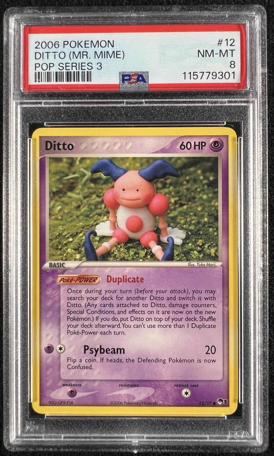Pokemon 2006 POP Series 3 Ditto (Mr. Mime) 012/017 PSA 8